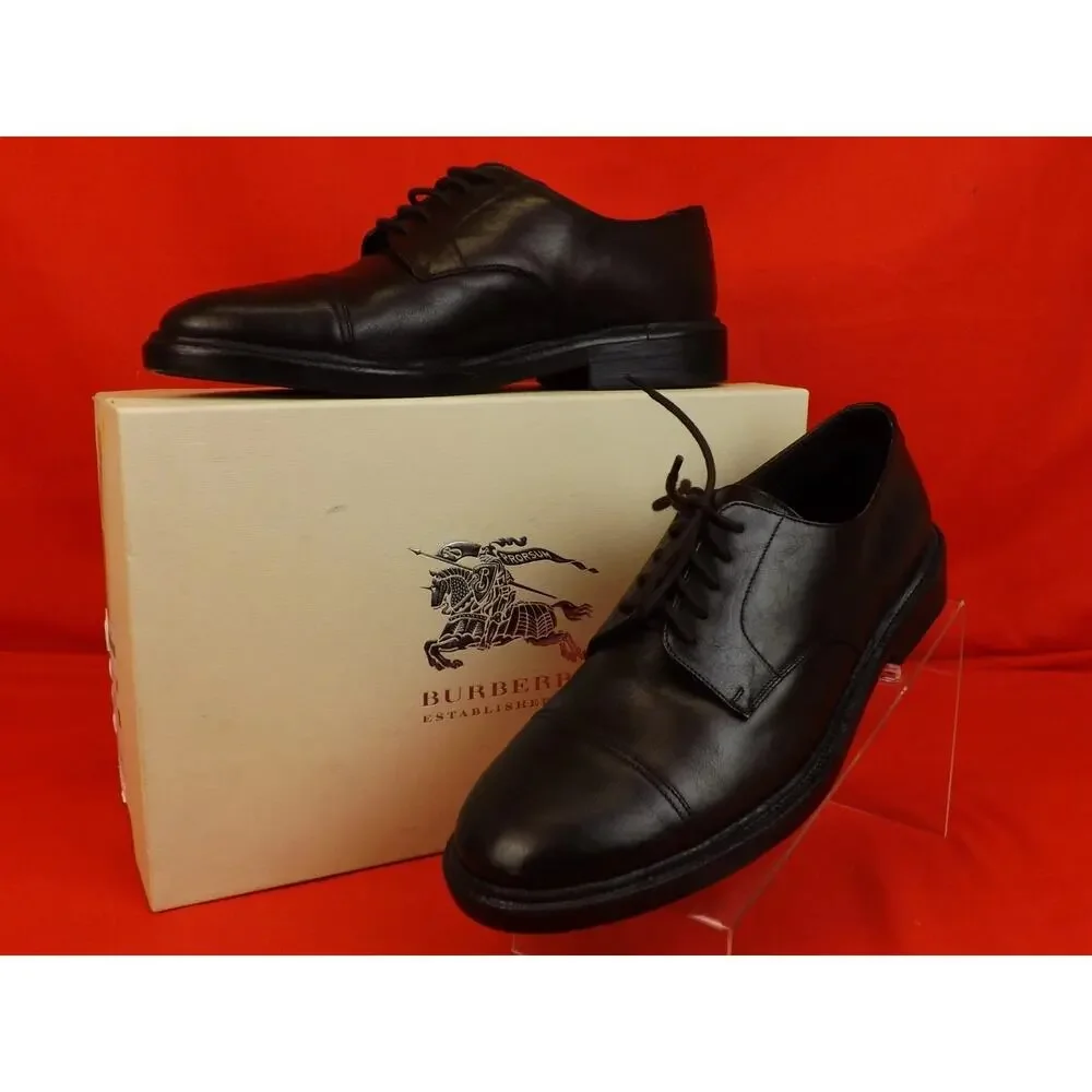 NIB BURBERRY REDWORTHS BROWN LEATHER SHEARLING DERBY OXFORDS 43.5 $795 ITALY - Picture 1 of 12